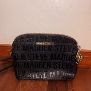 Steve Madden Black Embossed Shoulder Bag